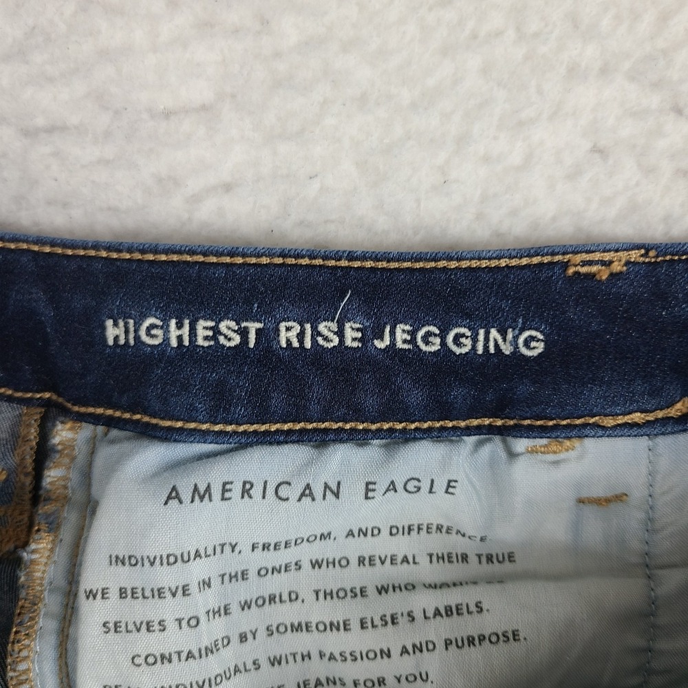 American Eagle Jeans Womens 14 Blue Highest Rise Jegging 360 Next Level Stretch - Picture 9 of 14